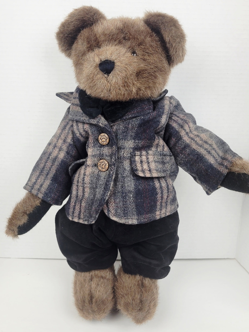 Vtg 2000~Boyds Bear Archive Collection~Wesley Bearimore Plush~Plaid Flannel~16"